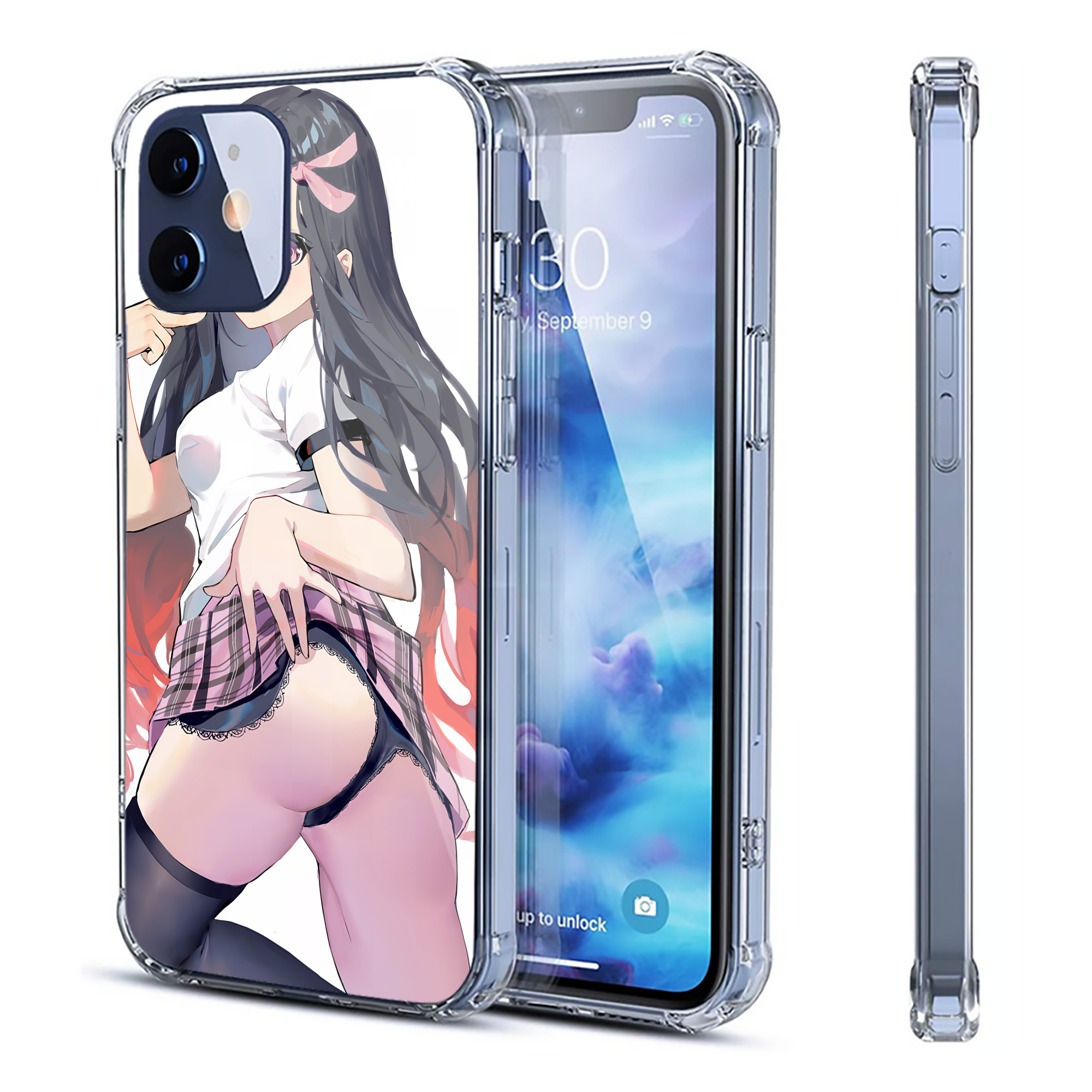 （画像用） 鬼滅の刃（きめつのやいば）竈門 禰󠄀豆子／かまど ねずこ Kamado Nezuko 【iPhone 12シリーズ対応】透明スマホケース（クリアソフトケース）